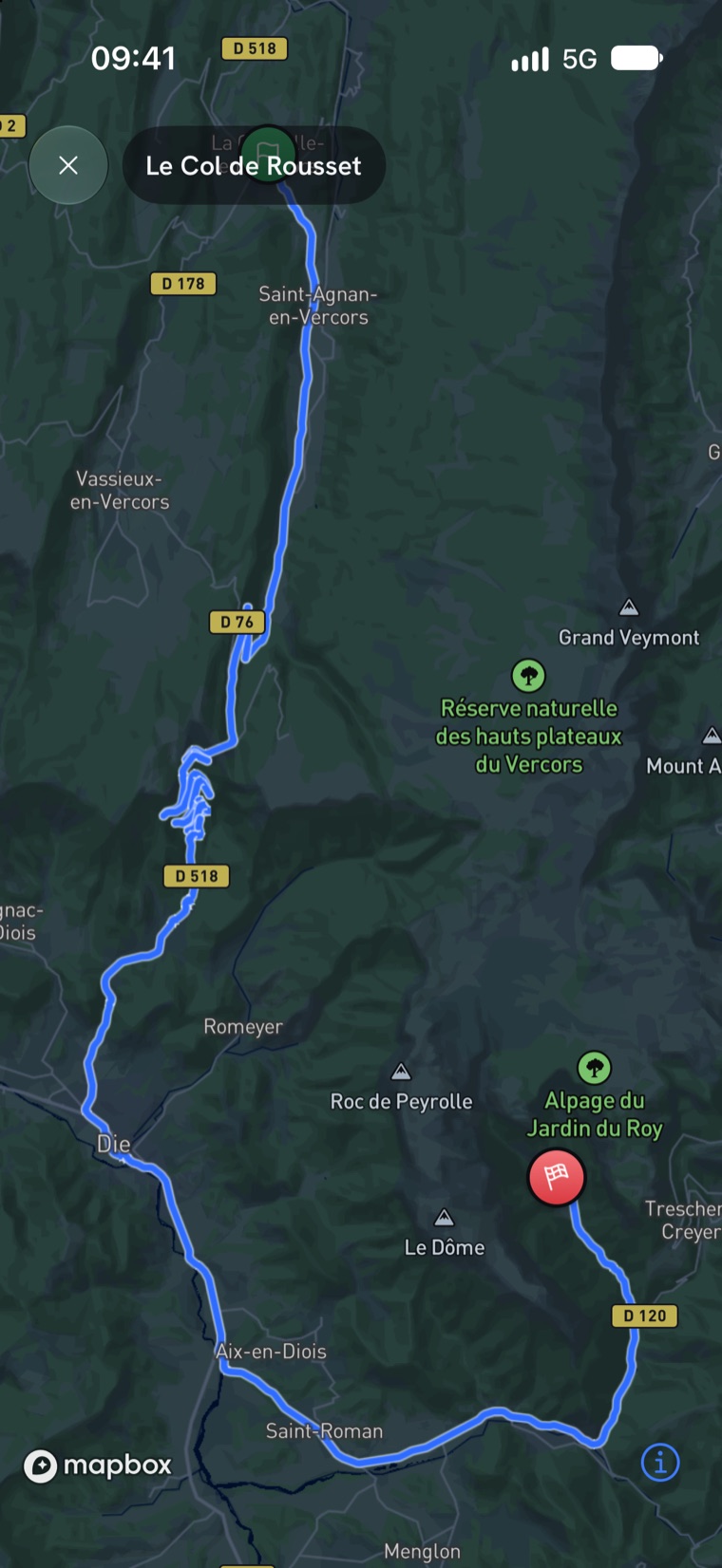 La carte de l'étape du jour