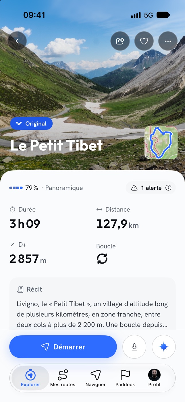 La fiche du Petit Tibet dans l’app